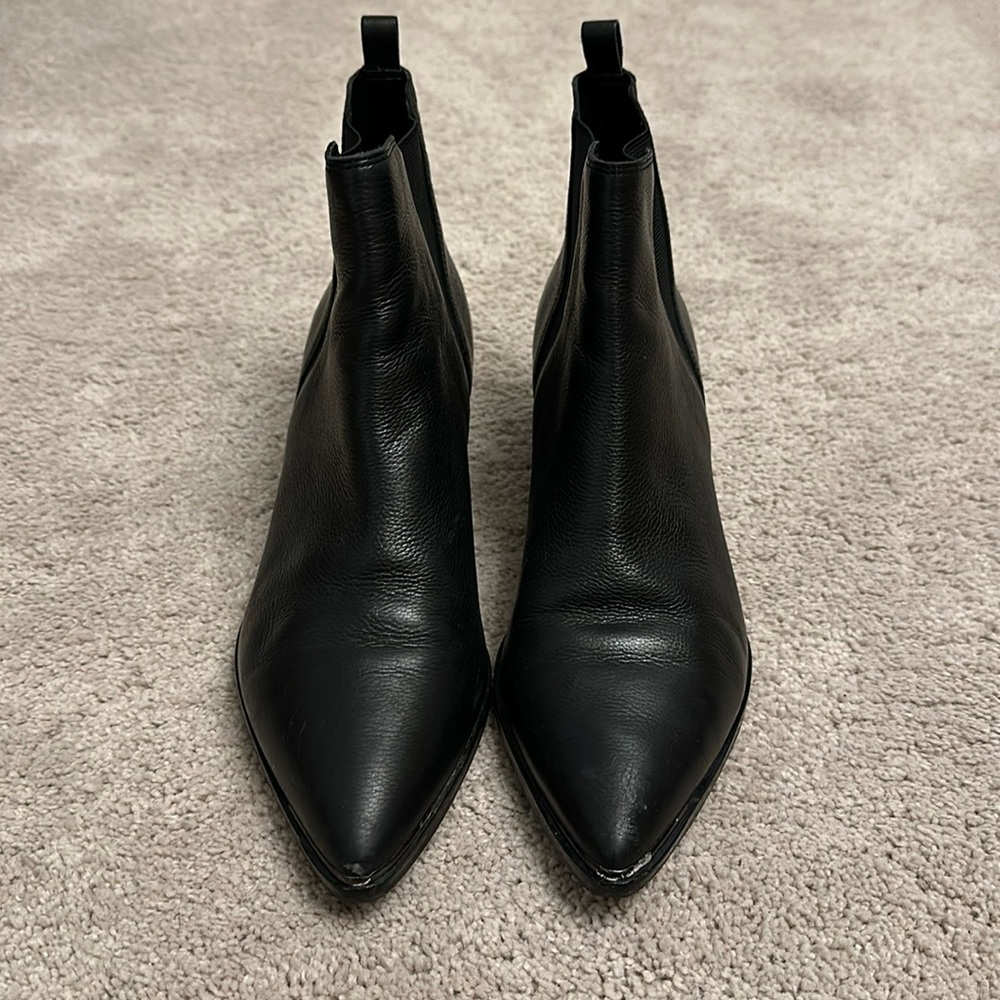 Marc Fisher black leather ankle boots